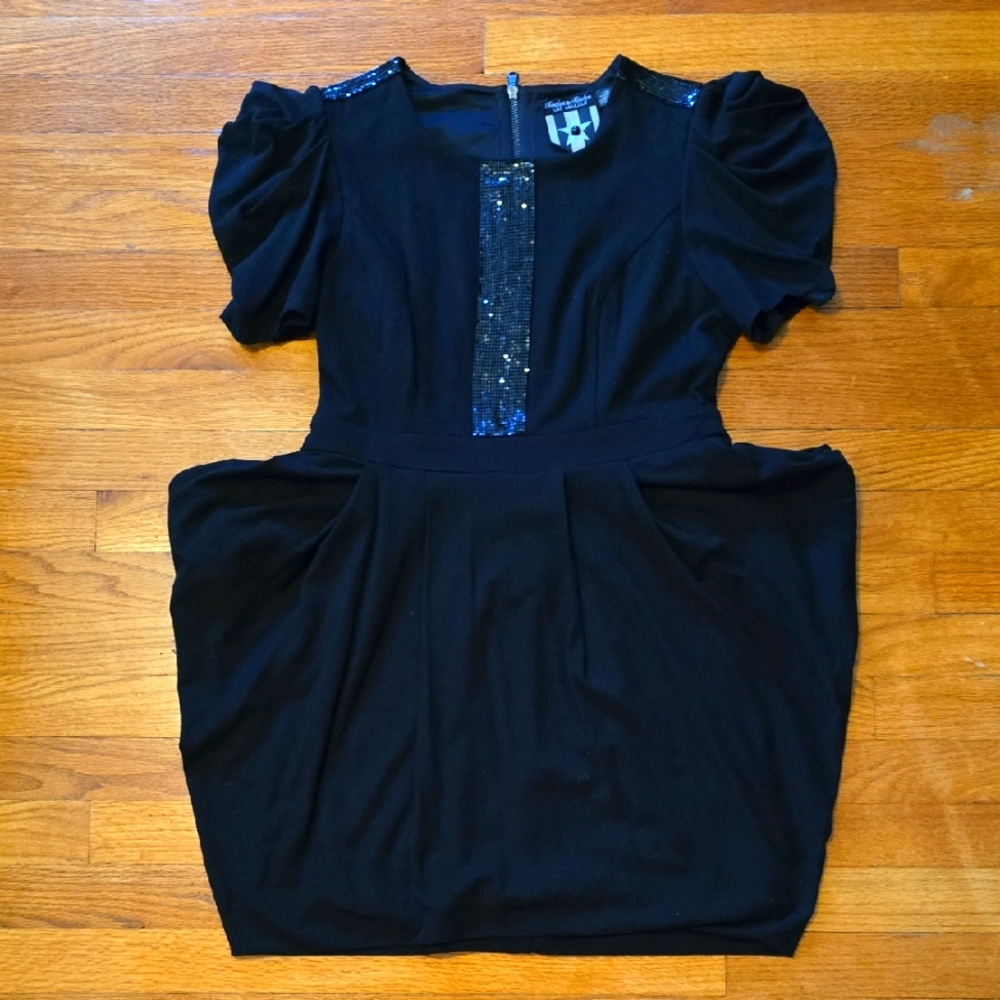 Gaga-Inspired Black Dress with Sequin Detail